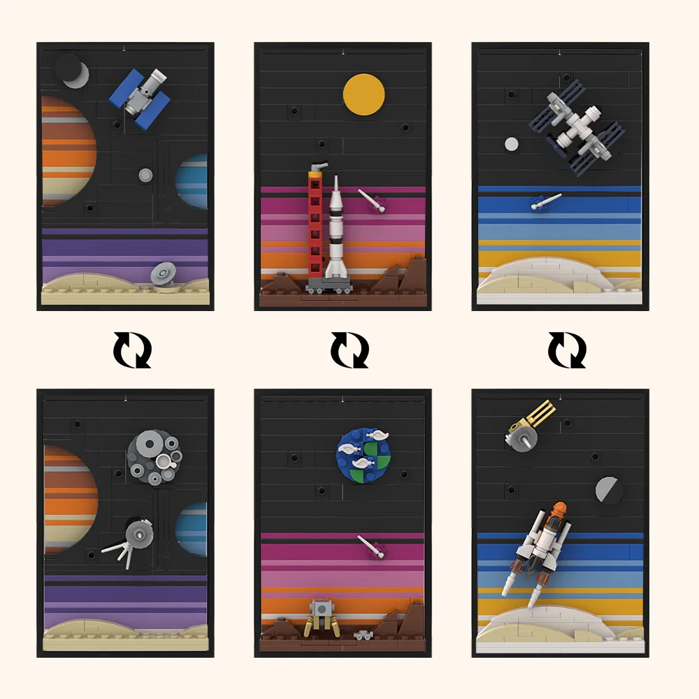 Diy Electronics Art - MOC-postal de historia espacial, modelo de